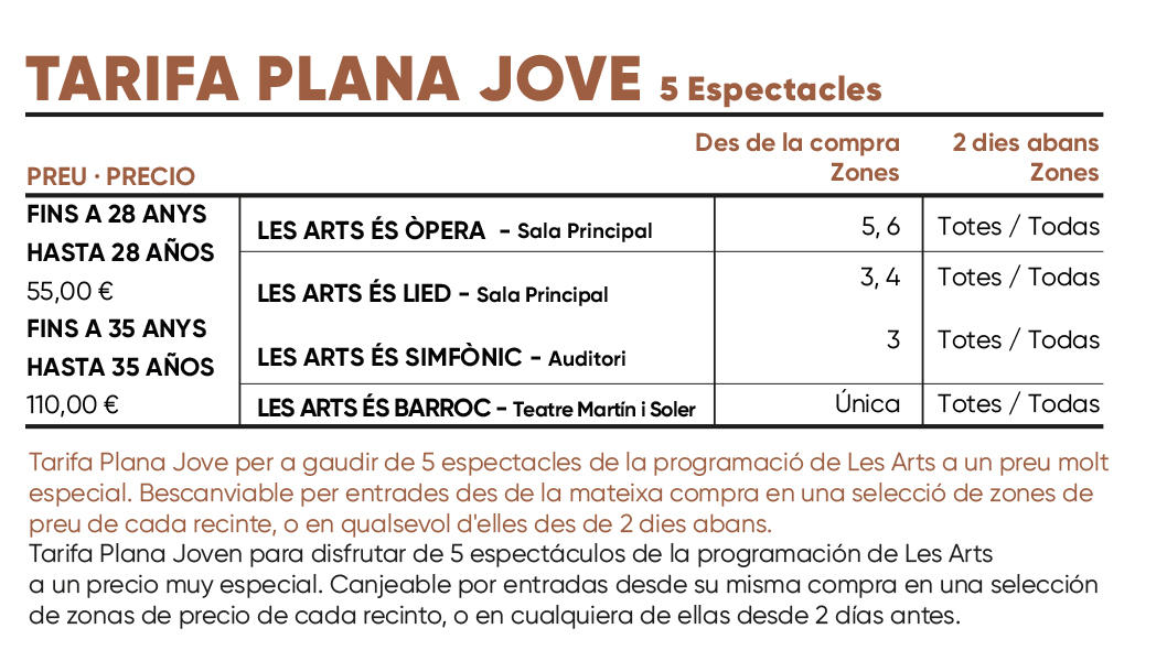 Tarifa joven 2024-25